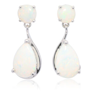 White Gold Blue Green yellow orange pink Solid Australian Crystal Opal Earrings