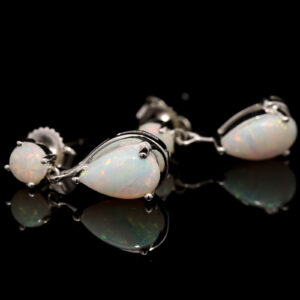 White Gold Blue Green yellow orange pink Solid Australian Crystal Opal Earrings