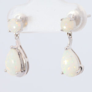 White Gold Blue Green yellow orange pink Solid Australian Crystal Opal Earrings