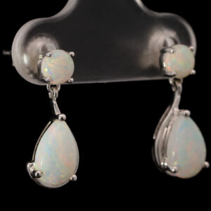 White Gold Blue Green yellow orange pink Solid Australian Crystal Opal Earrings