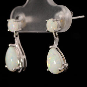 White Gold Blue Green yellow orange pink Solid Australian Crystal Opal Earrings