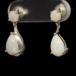 White Gold Blue Green yellow orange pink Solid Australian Crystal Opal Earrings