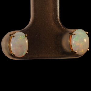 Yellow Gold Blue Green Yellow Orange Red Solid Australian Crystal Opal Earrings
