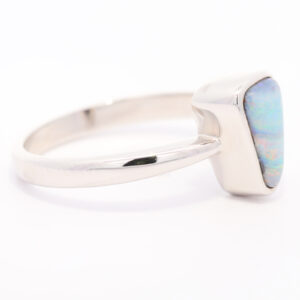 Sterling Silver Blue Green Yellow Orange Pink Australian Solid Boulder Opal Ring