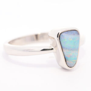 Sterling Silver Blue Green Yellow Orange Pink Australian Solid Boulder Opal Ring