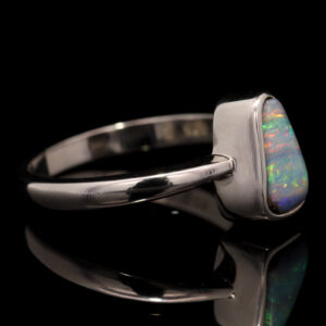 Sterling Silver Blue Green Yellow Orange Pink Australian Solid Boulder Opal Ring