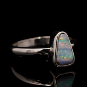 Sterling Silver Blue Green Yellow Orange Pink Australian Solid Boulder Opal Ring