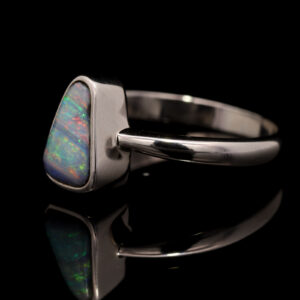 Sterling Silver Blue Green Yellow Orange Pink Australian Solid Boulder Opal Ring