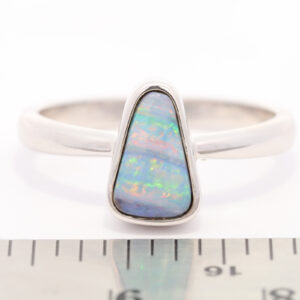 Sterling Silver Blue Green Yellow Orange Pink Australian Solid Boulder Opal Ring