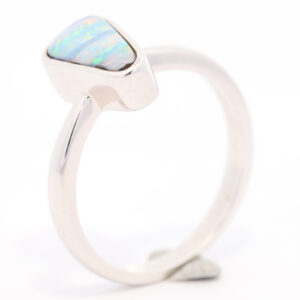 Sterling Silver Blue Green Yellow Orange Pink Australian Solid Boulder Opal Ring