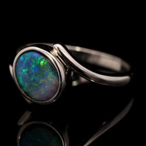 Sterling Silver Blue Green Pink Orange Yellow Solid Australian Boulder Opal Ring