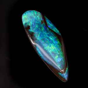 Unset Blue Green Solid Australian Boulder Opal