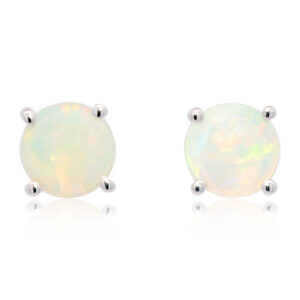 White Gold Blue Green Yellow Orange Solid Australian Crystal Opal Earrings