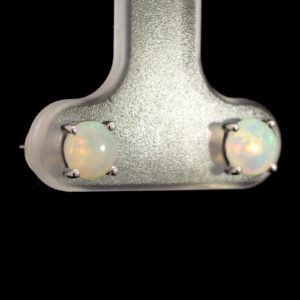 White Gold Blue Green Yellow Orange Solid Australian Crystal Opal Stud Earrings