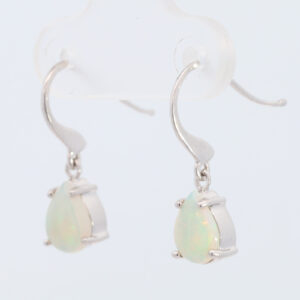 White Gold Blue Green Yellow Orange Solid Australian Crystal Opal Earrings