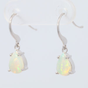 White Gold Blue Green Yellow Orange Solid Australian Crystal Opal Earrings