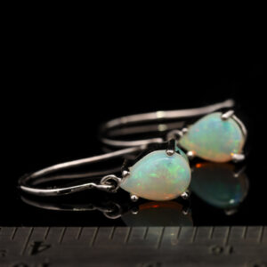 White Gold Blue Green Yellow Orange Solid Australian Crystal Opal Earrings