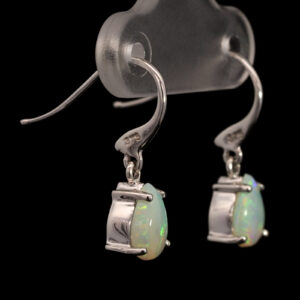 White Gold Blue Green Yellow Orange Solid Australian Crystal Opal Earrings