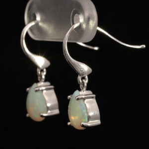 White Gold Blue Green Yellow Orange Solid Australian Crystal Opal Earrings