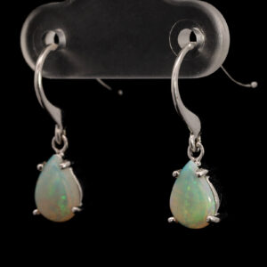 White Gold Blue Green Yellow Orange Solid Australian Crystal Opal Earrings