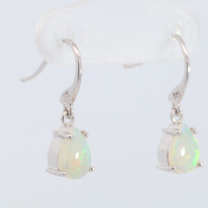 White Gold Blue Green Yellow Orange Solid Australian Crystal Opal Earrings