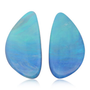 Unset Blue Green Boulder Opal Pair