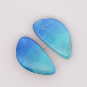 Unset Blue Green Solid Australian Boulder Opal Pair