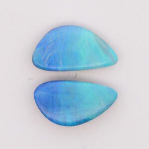 Unset Blue Green Solid Australian Boulder Opal Pair