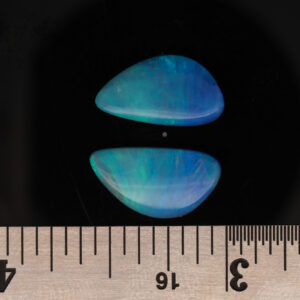 Unset Blue Green Solid Australian Boulder Opal Pair