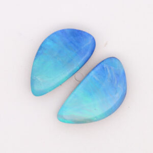 Unset Blue Green Solid Australian Boulder Opal Pair