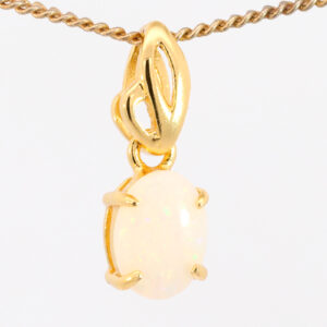 Gold Plated Sterling Silver Blue Green Yellow Orange Pink Solid Australian White Opal Pendant Necklace