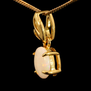 Gold Plated Sterling Silver Blue Green Yellow Orange Pink Solid Australian White Opal Pendant Necklace