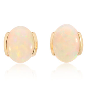 Yellow Gold Blue Green Yellow Orange Red Solid Australian Crystal Opal Earrings