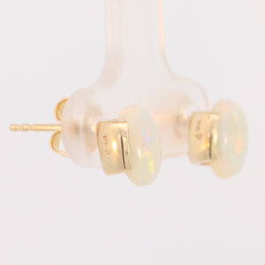 Yellow Gold Blue Green Yellow Orange Red Solid Australian Crystal Opal Earrings