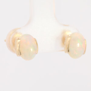 Yellow Gold Blue Green Yellow Orange Red Solid Australian Crystal Opal Earrings
