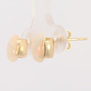 Yellow Gold Blue Green Yellow Orange Red Solid Australian Crystal Opal Earrings