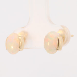 Yellow Gold Blue Green Yellow Orange Red Solid Australian Crystal Opal Earrings