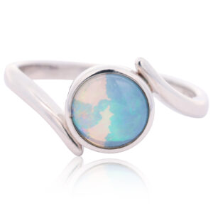 Sterling Silver Blue Green Pink Solid Australian Boulder Opal Ring