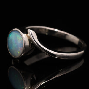 Sterling Silver Blue Green Pink Solid Australian Boulder Opal Ring