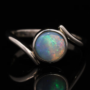 Sterling Silver Blue Green Pink Solid Australian Boulder Opal Ring