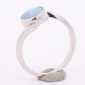 Sterling Silver Blue Green Pink Solid Australian Boulder Opal Ring