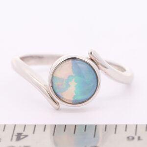 Sterling Silver Blue Green Pink Solid Australian Boulder Opal Ring