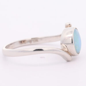 Sterling Silver Blue Green Pink Solid Australian Boulder Opal Ring