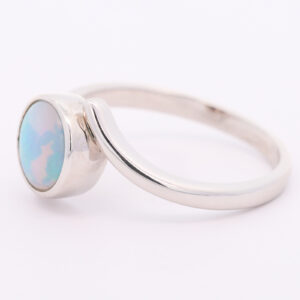 Sterling Silver Blue Green Pink Solid Australian Boulder Opal Ring