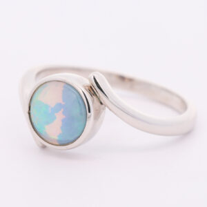Sterling Silver Blue Green Pink Solid Australian Boulder Opal Ring