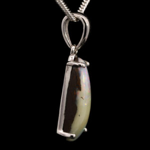 Sterling Silver Blue Green Orange Pink Solid Australian Boulder Opal Pendant Necklace