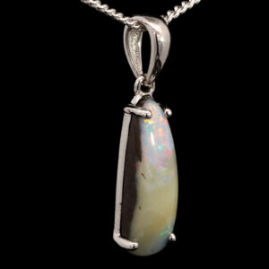 Sterling Silver Blue Green Orange Pink Solid Australian Boulder Opal Pendant Necklace