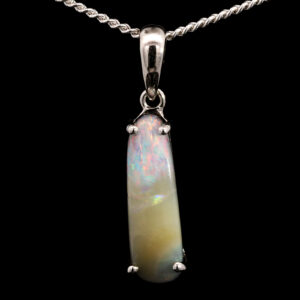 Sterling Silver Blue Green Orange Pink Solid Australian Boulder Opal Pendant Necklace