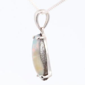 Sterling Silver Blue Green Orange Pink Solid Australian Boulder Opal Pendant Necklace