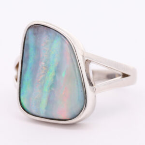 Sterling Silver Blue Green Yellow Orange Red Purple Boulder Opal Ring